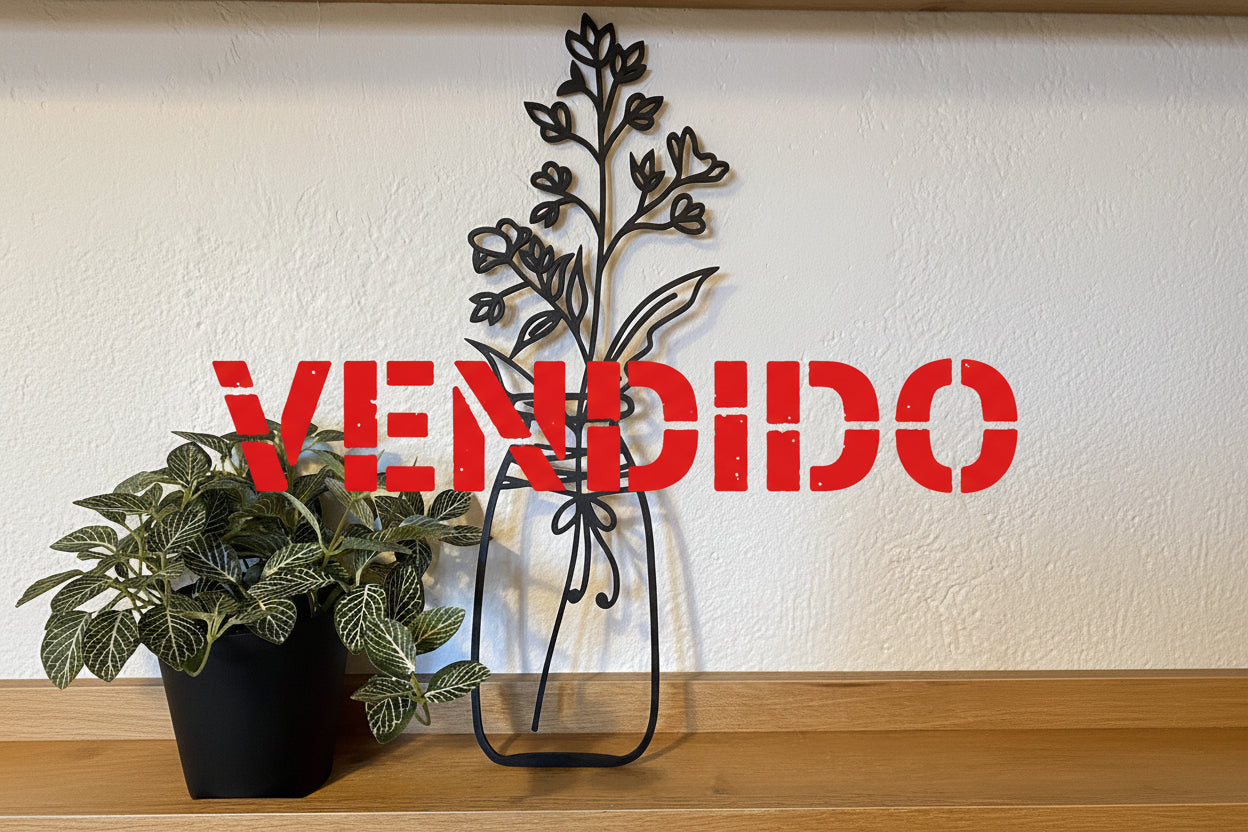 OUTLET-Silueta jarrón cristal con flores