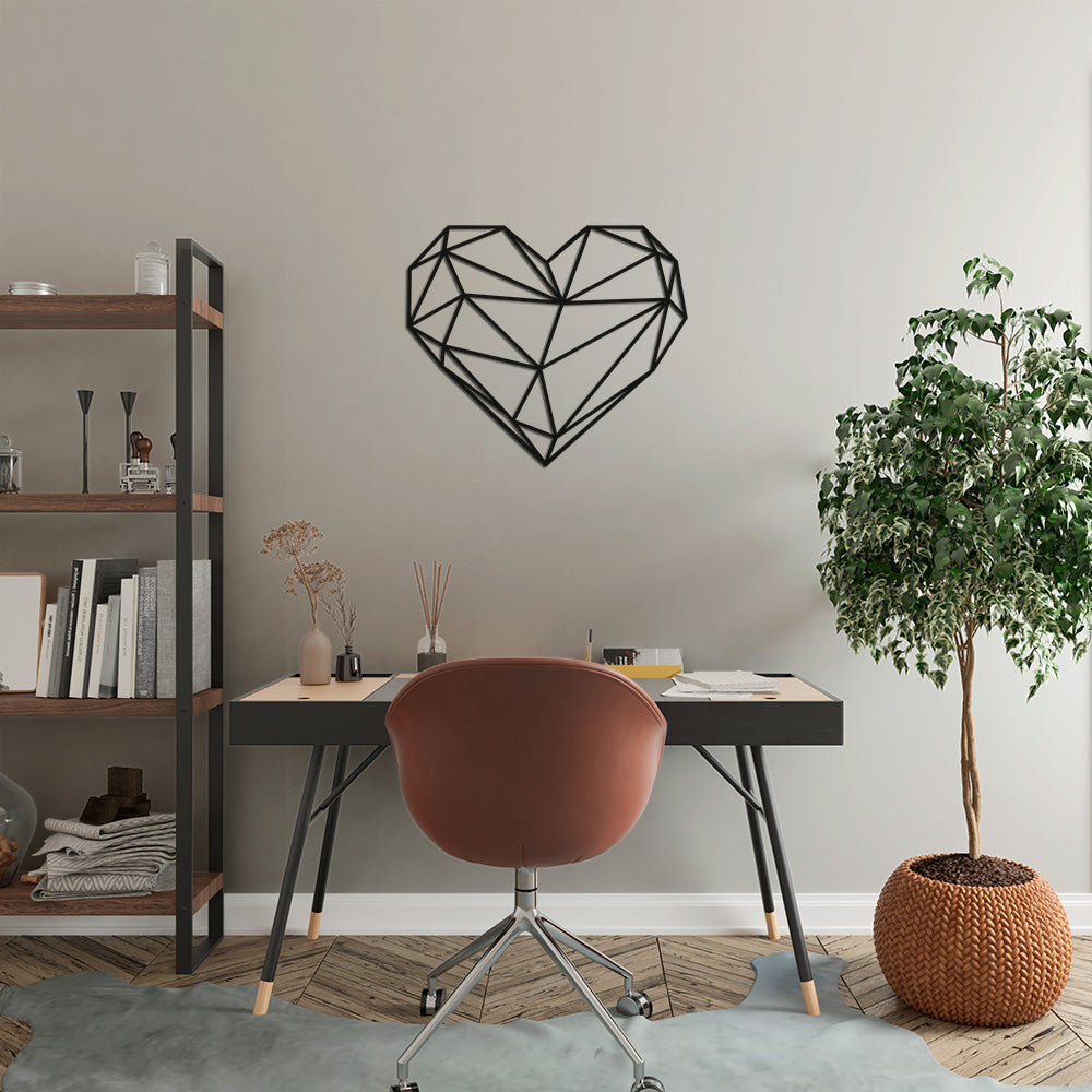 Figura geométrica corazón de madera