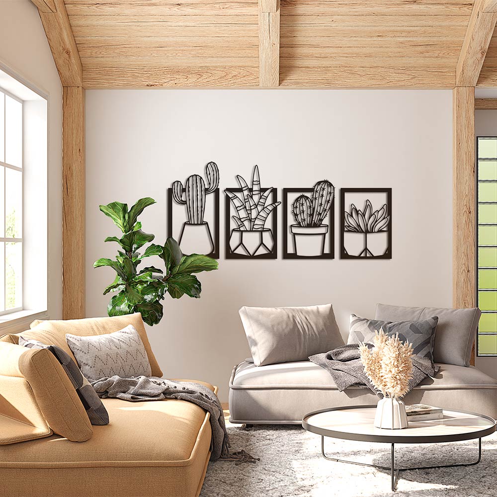 Pack de 4 cuadros "Cactus"