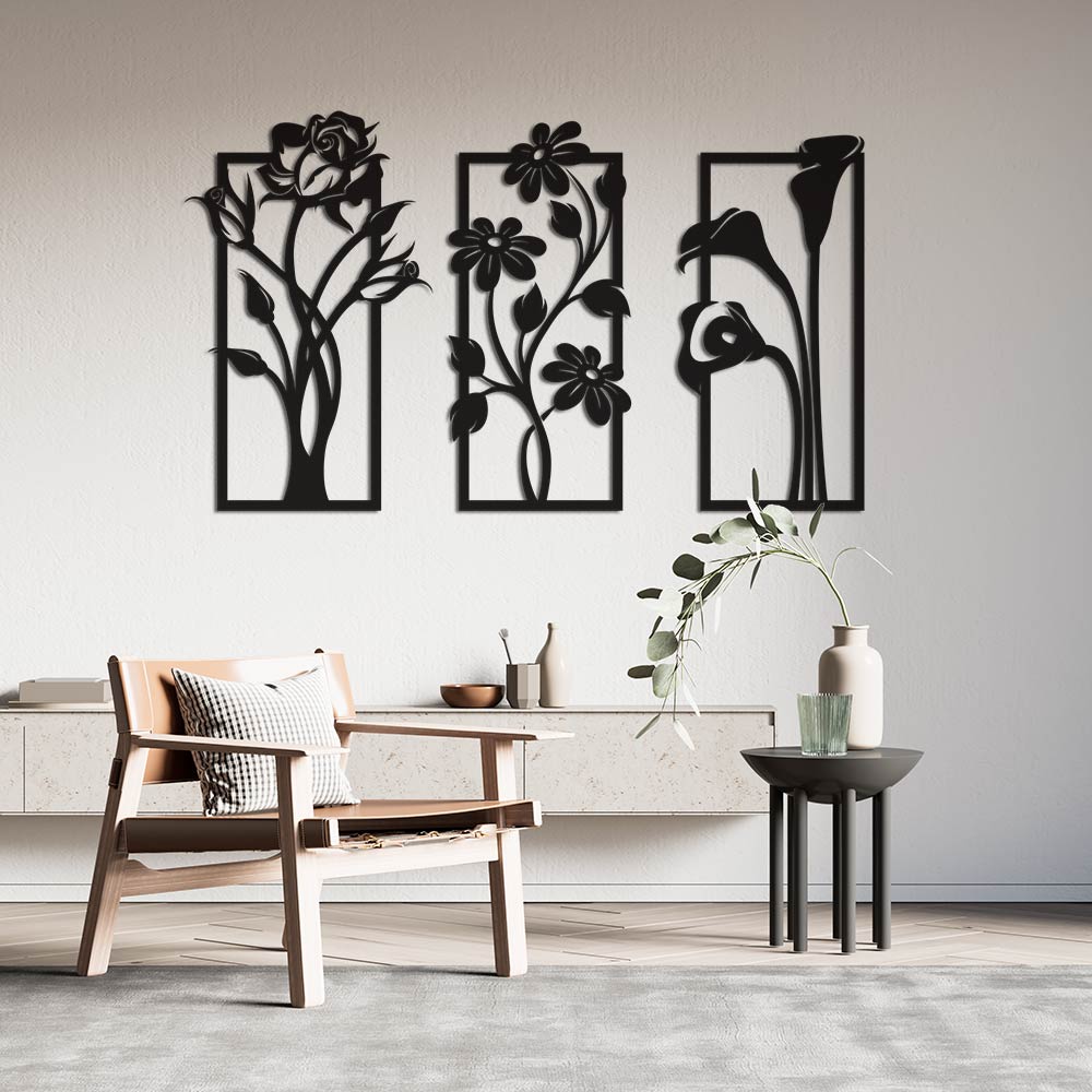 Pack de 3 cuadros "flores"