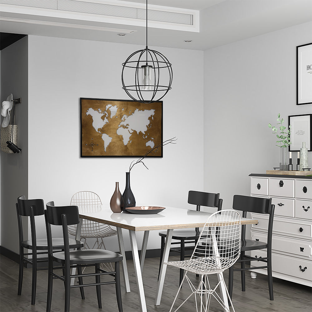 Cuadro Mapa Mundi Led