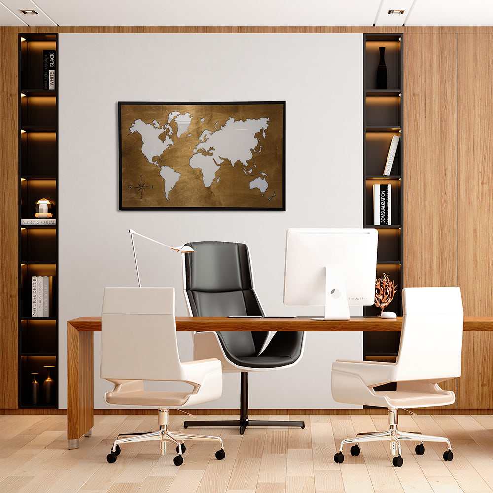 Cuadro Mapa Mundi Led