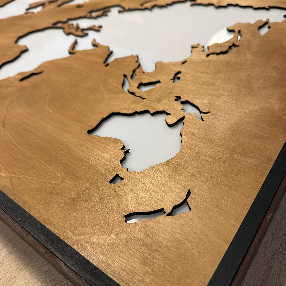 Cuadro Mapa Mundi Led