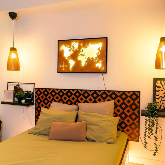 Cuadro Mapa Mundi Led