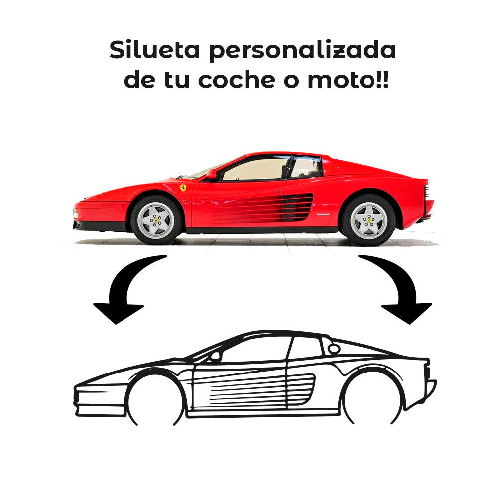 Silueta personalizada lateral de coche o moto