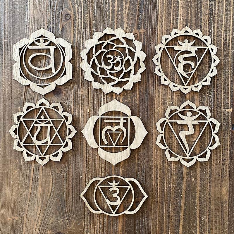 7 chakras de madera