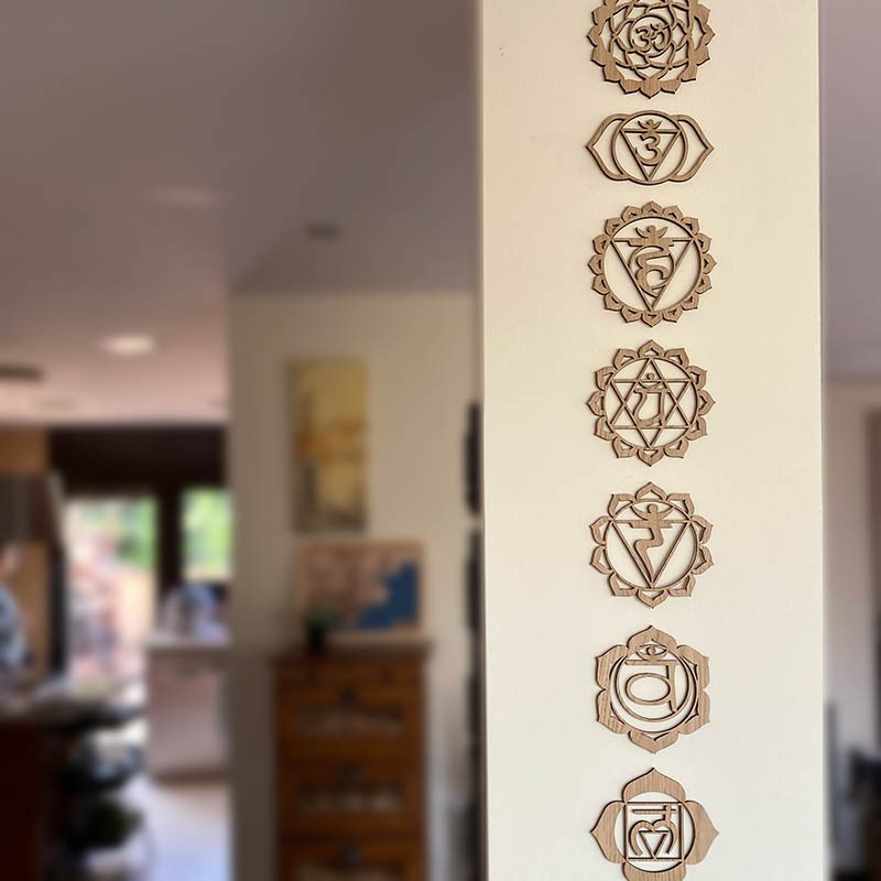 7 chakras de madera