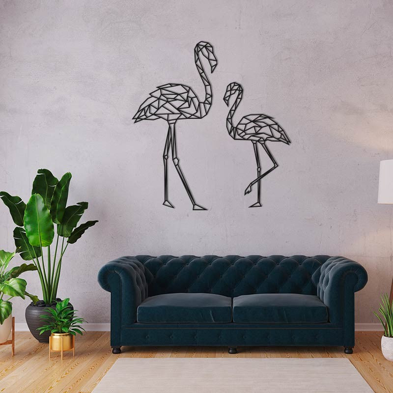 Flamencos de madera geométricos