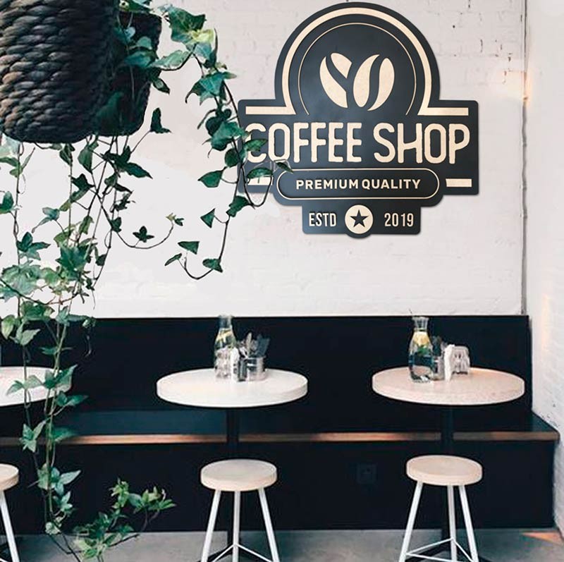Cuadro madera COFFEE SHOP
