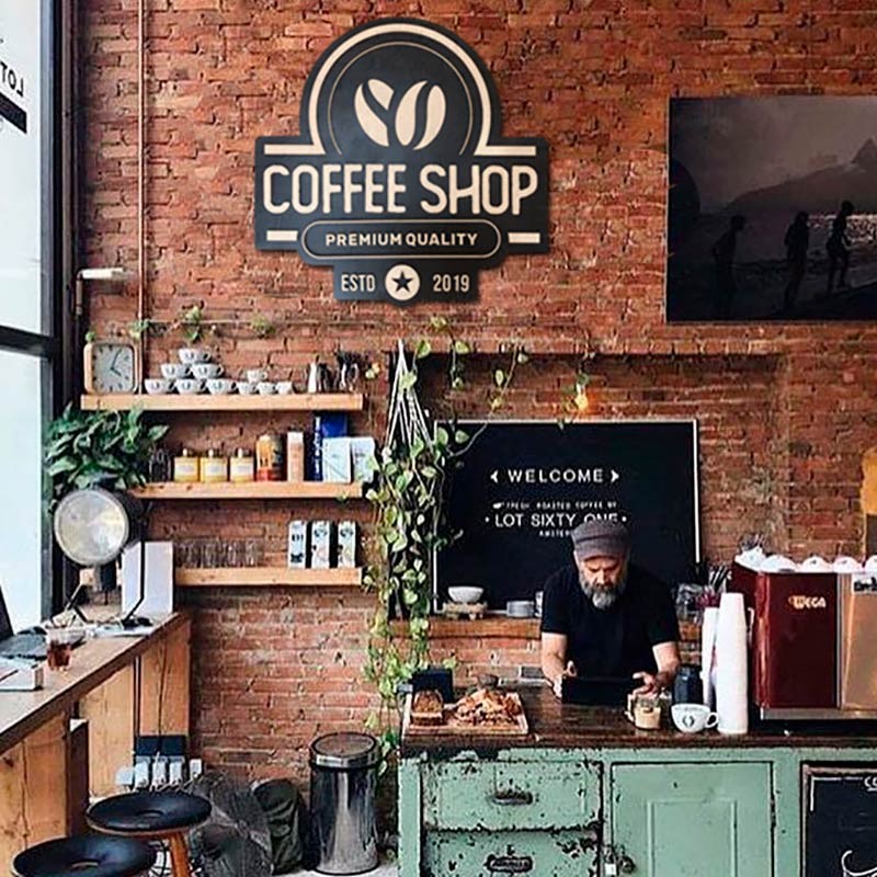 Cuadro madera COFFEE SHOP