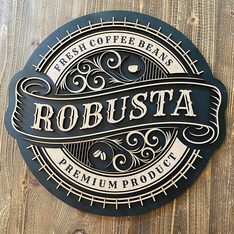 cuadro madera COFFEE ROBUSTA