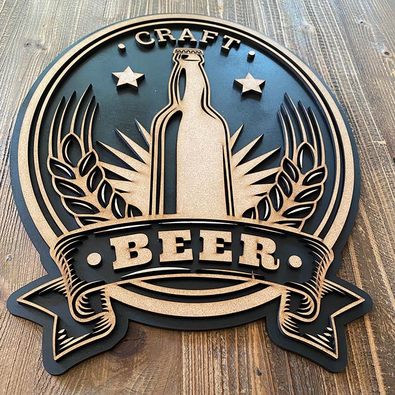 Cuadro madera BEER botellin