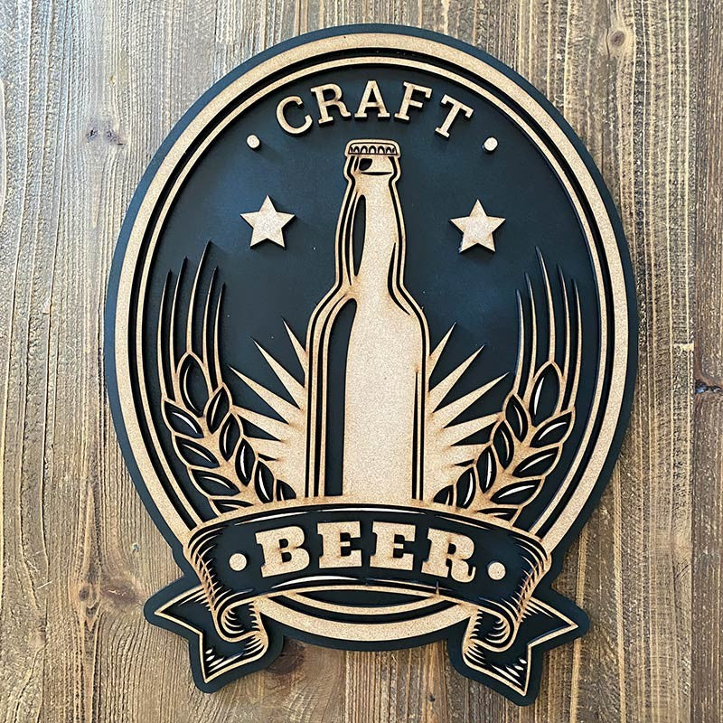 Cuadro madera BEER botellin