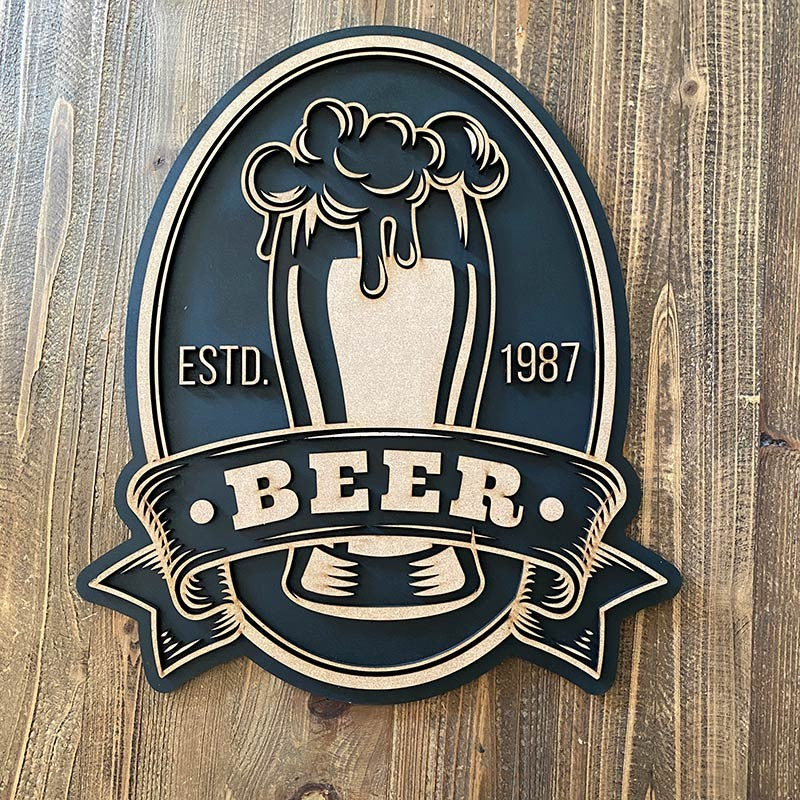 Cuadro madera BEER jarra