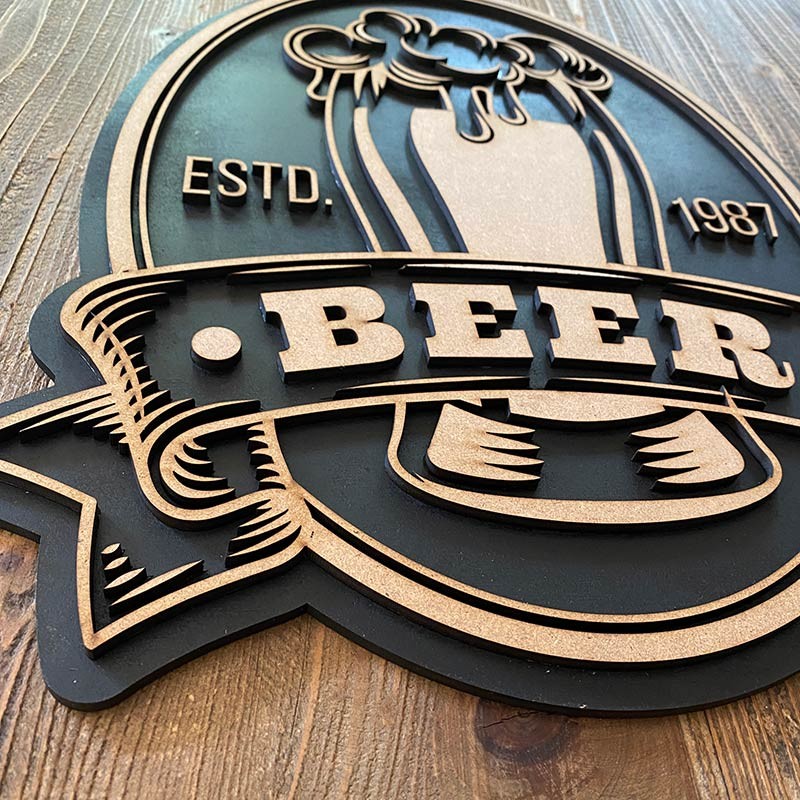 Cuadro madera BEER jarra