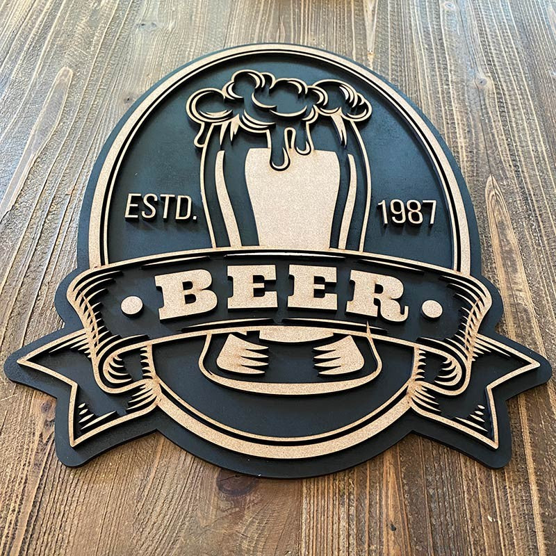 Cuadro madera BEER jarra