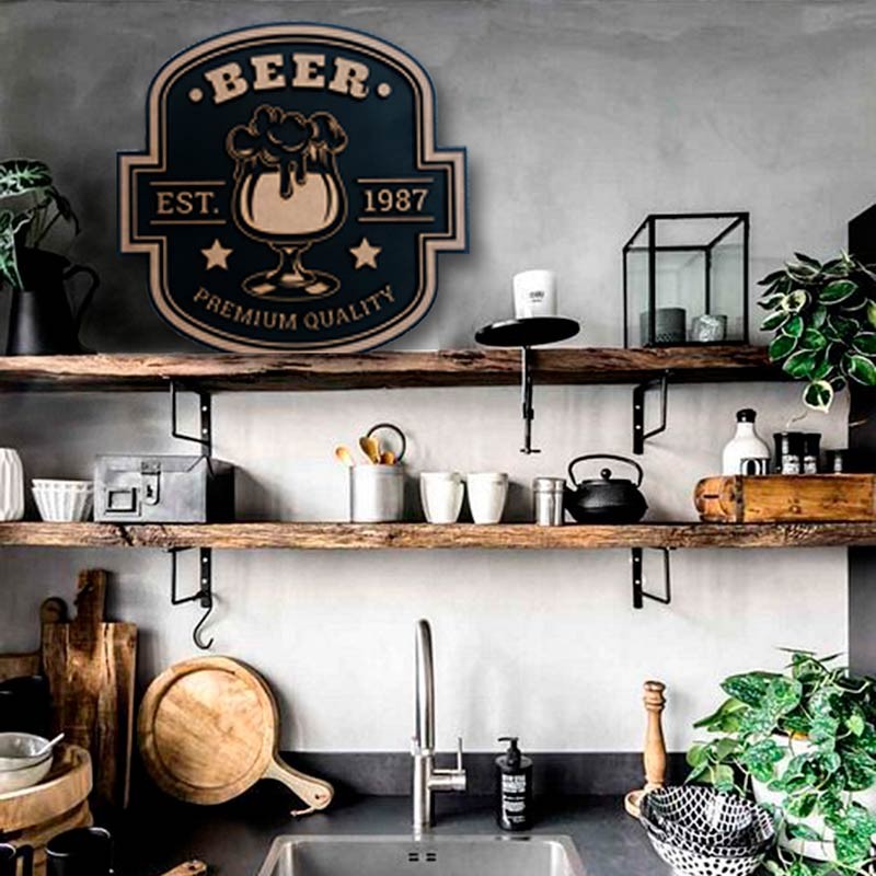 Cuadro madera BEER copa