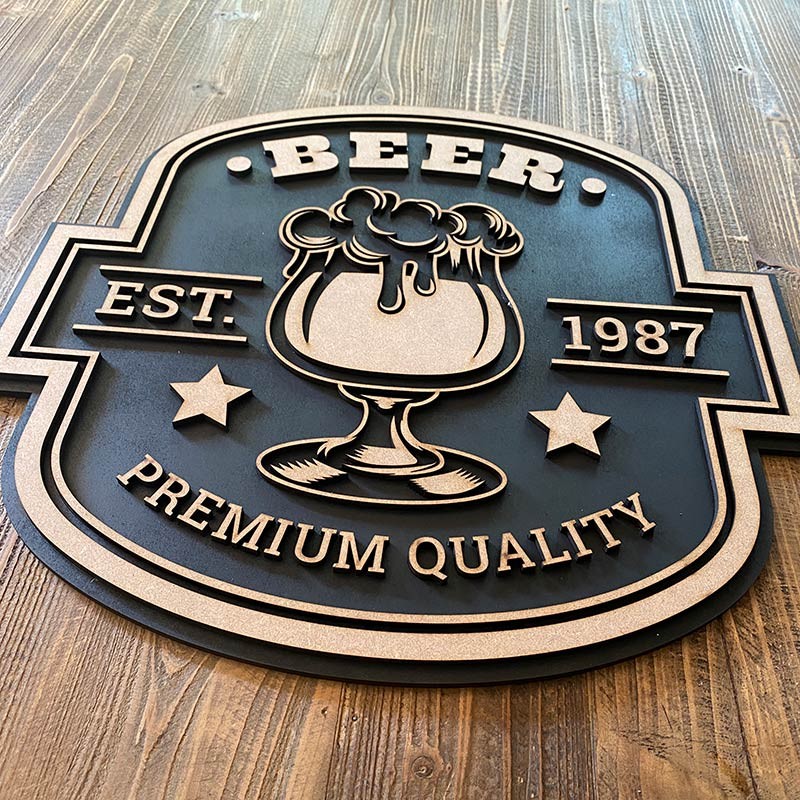 Cuadro madera BEER copa