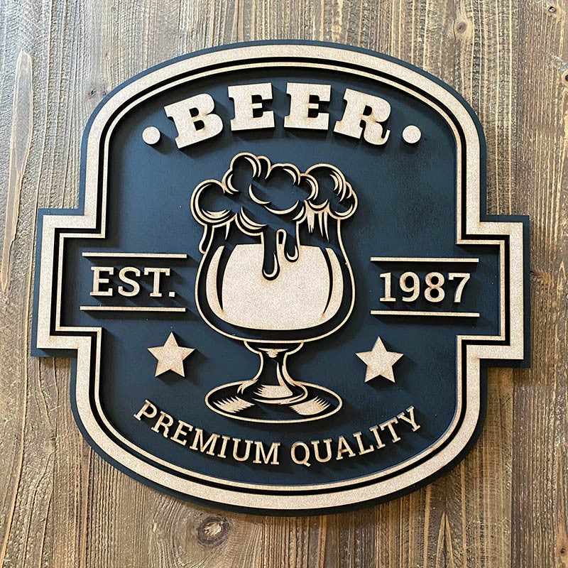 Cuadro madera BEER copa