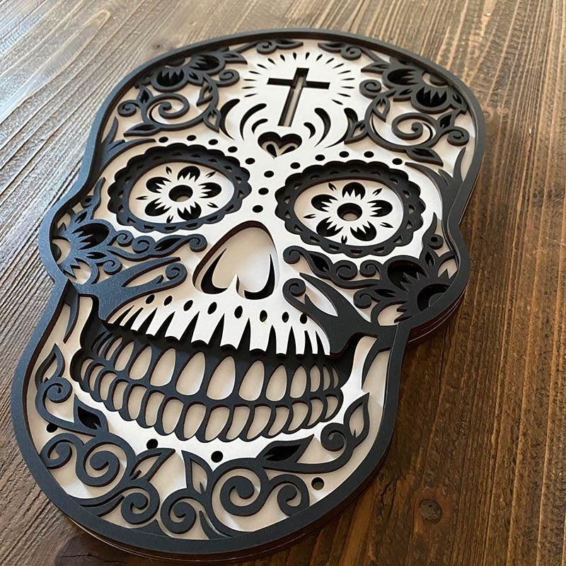 Sugar skull de madera
