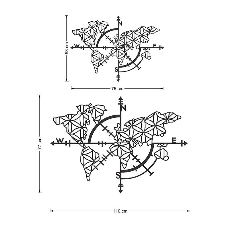 Mapa de la vida de madera decorativo