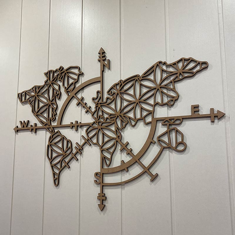 Mapa de la vida de madera decorativo
