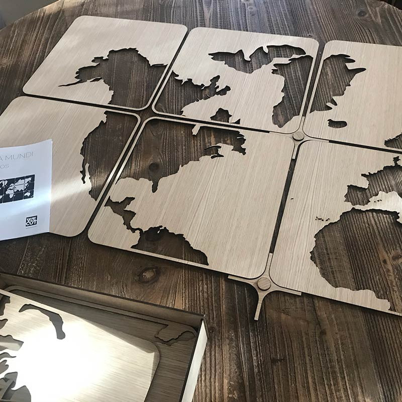 Mapamundi cuadros de madera para pared