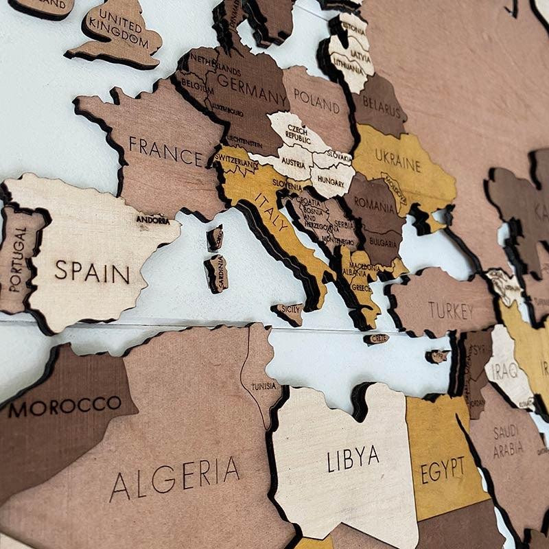 Mapa 3d en varios tonos