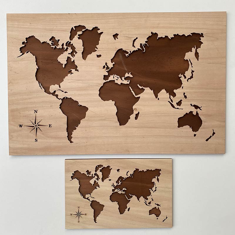 Cuadro mapamundi con frase personalizable