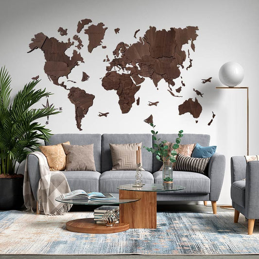 Mapamundi 3d color oscuro