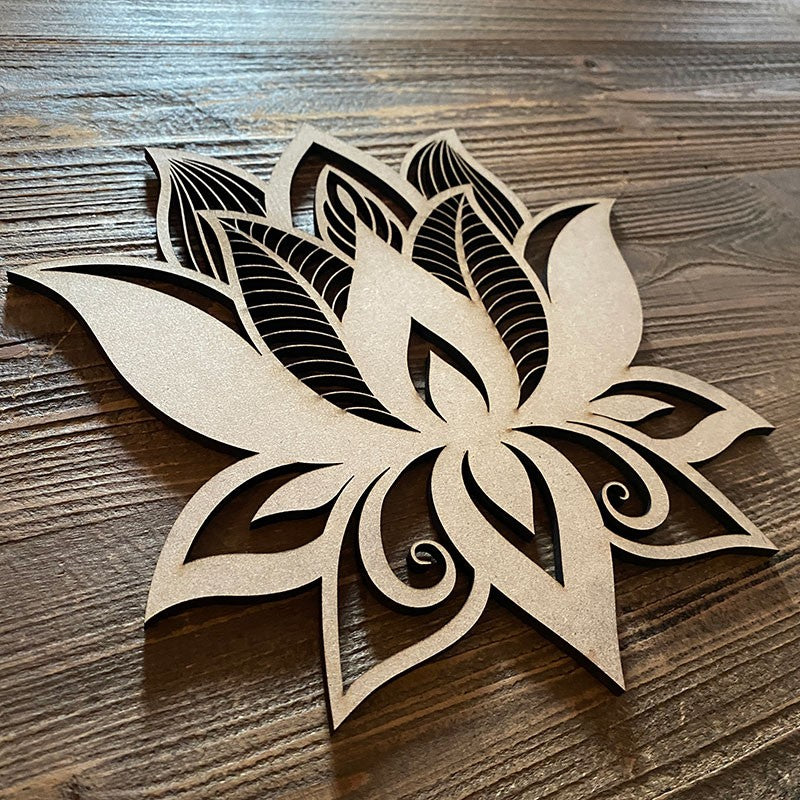 Flor de loto de madera mini