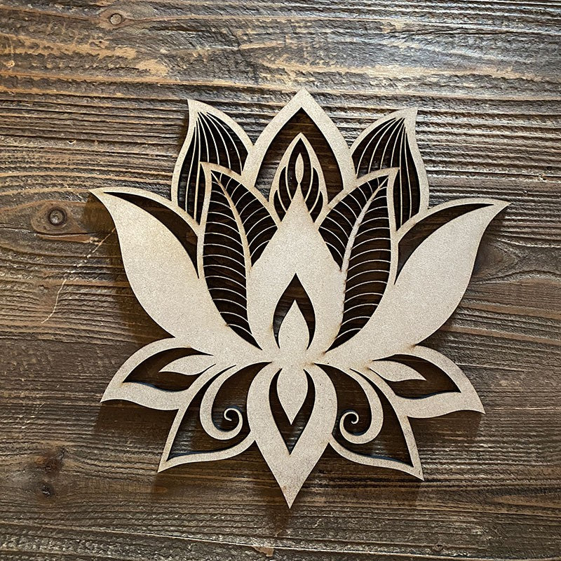 Flor de loto de madera mini