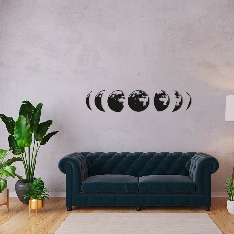Fase lunar en madera para decoración de pared