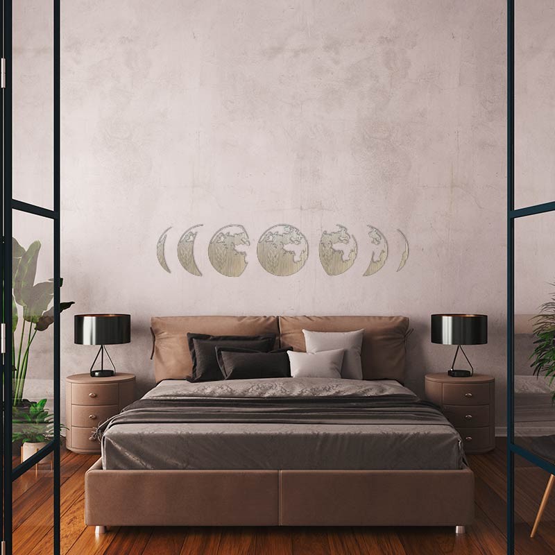 Fase lunar en madera para decoración de pared