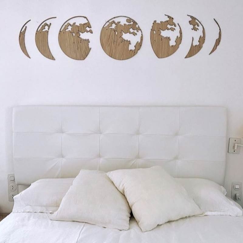 Fase lunar en madera para decoración de pared