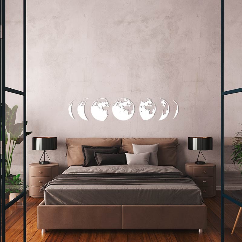 Fase lunar en madera para decoración de pared