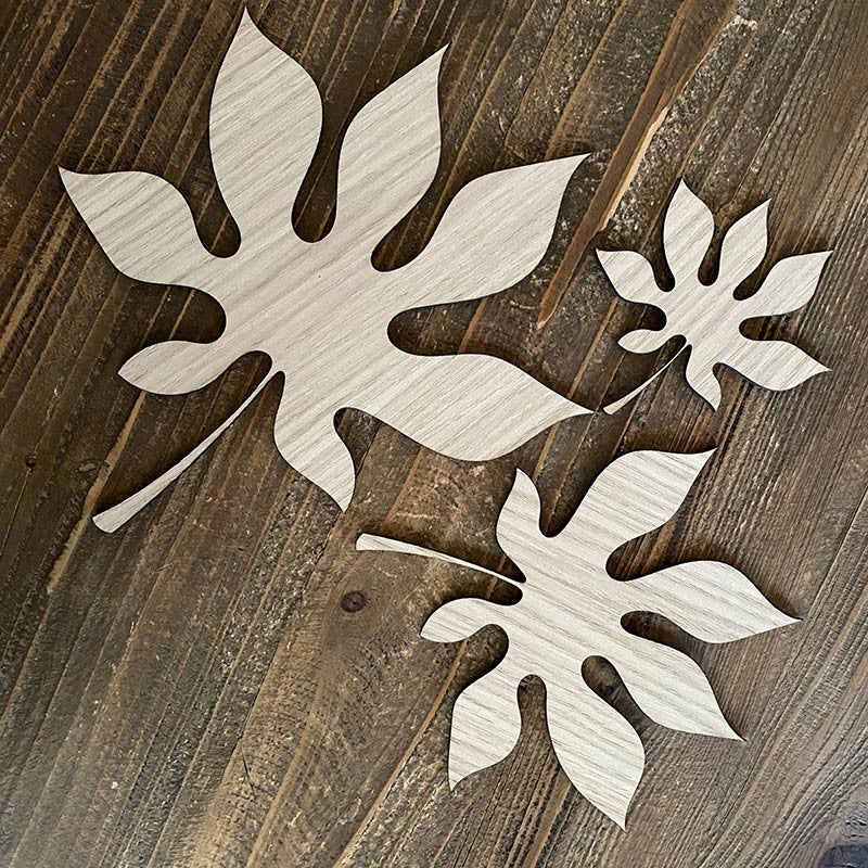 Hoja de árbol de madera modelo 3