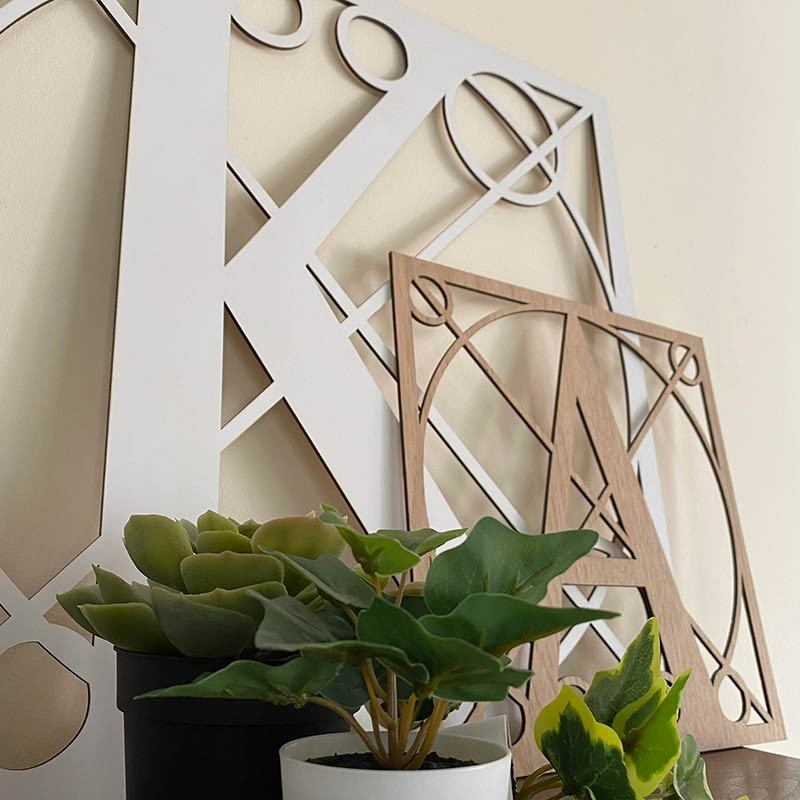 Conjunto letras "Leonardo" de madera palabra "HOME"