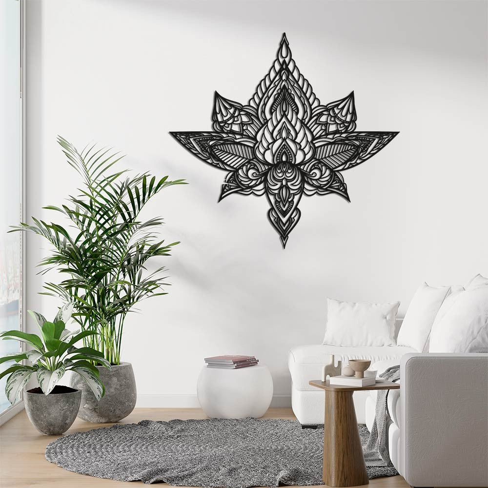 Flor de loto BOHO de madera