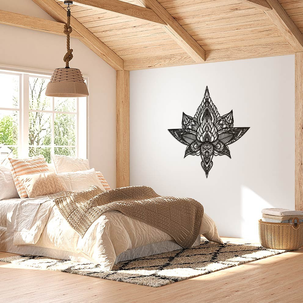Flor de loto BOHO de madera