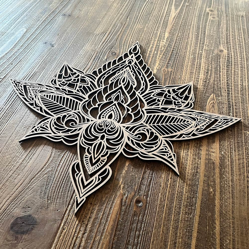 Flor de loto BOHO de madera
