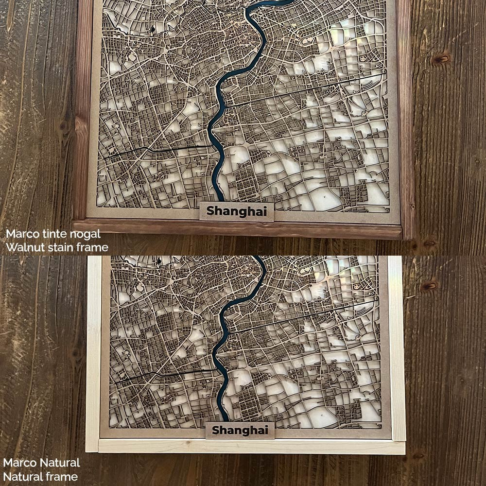 Mapa ubicación personalizada de madera