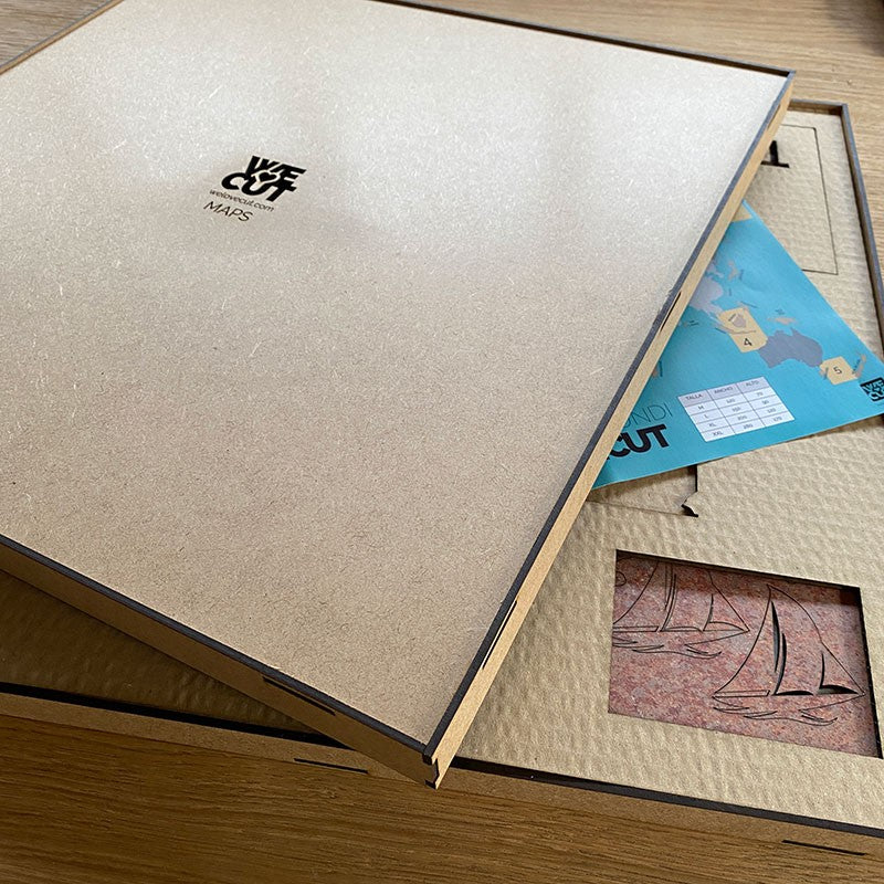 Mapamundi 3d decorativo para pared en VARIOS TONOS 2 de madera