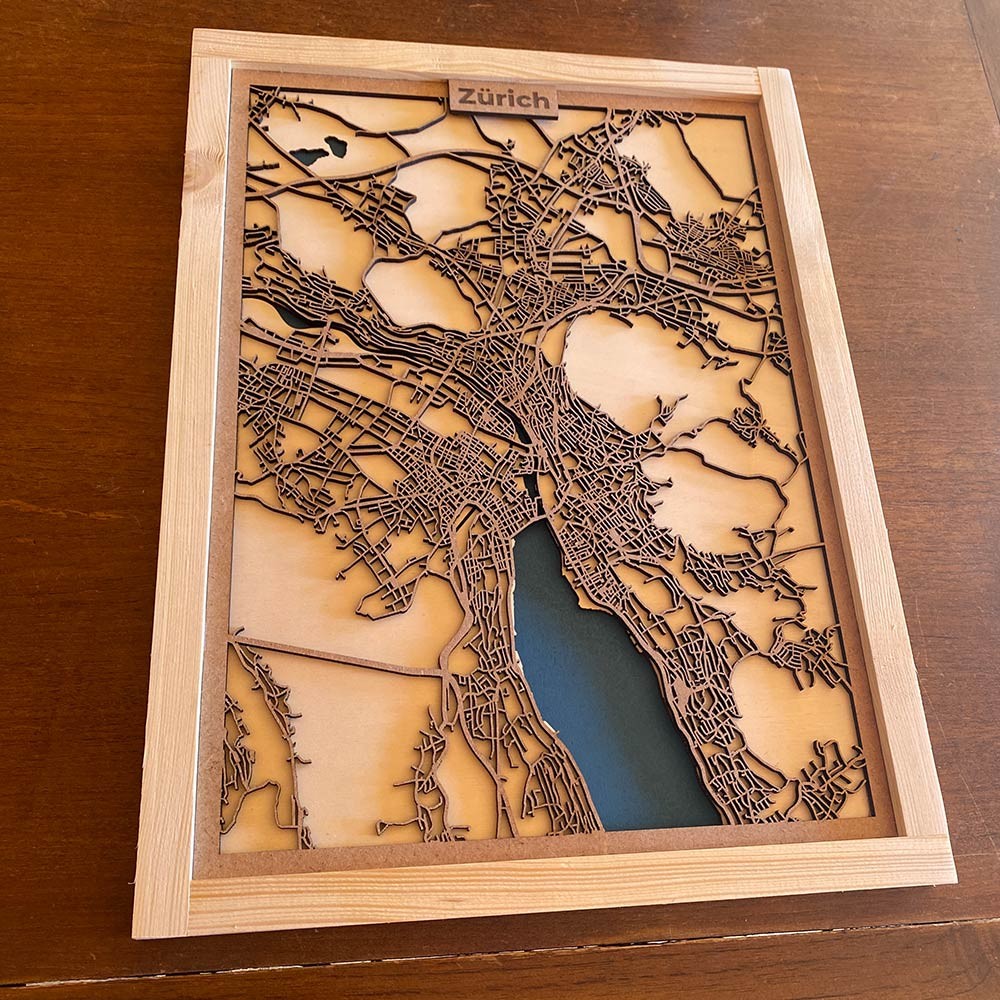 Mapa ubicación personalizada de madera
