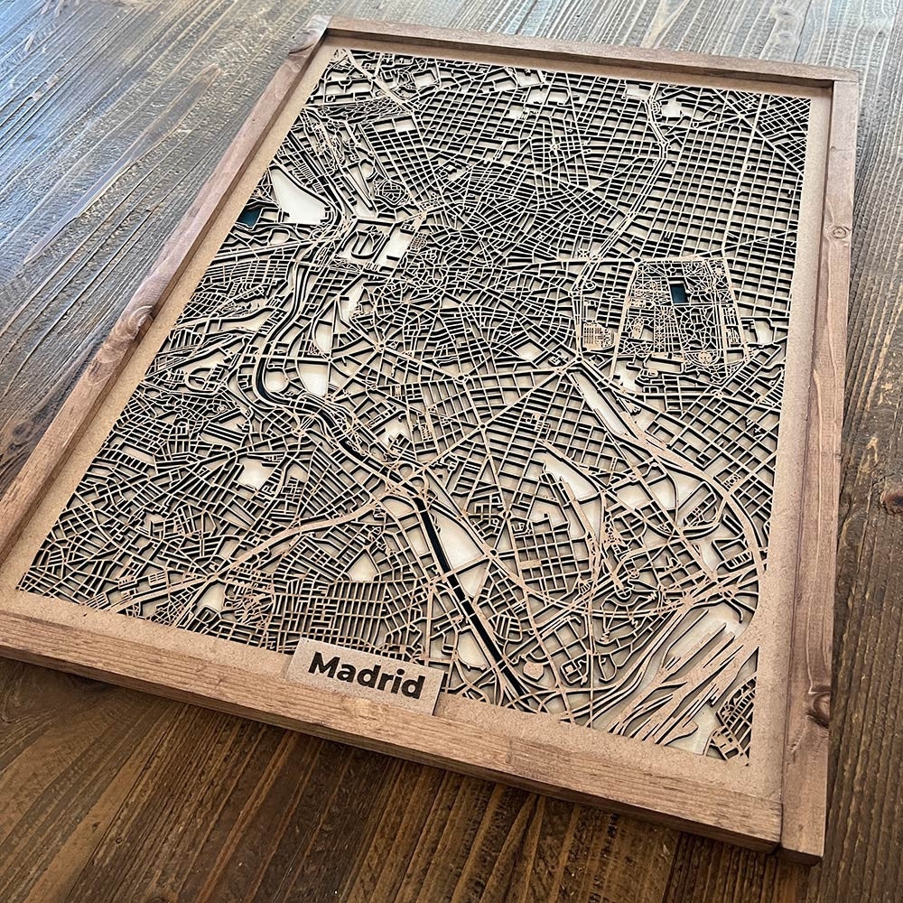 Mapa ubicación personalizada de madera