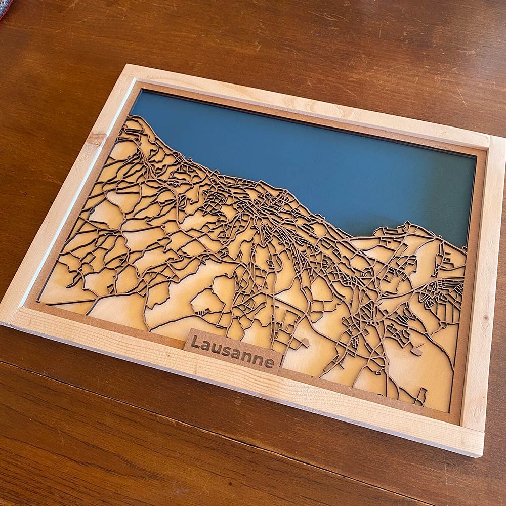 Mapa ubicación personalizada de madera