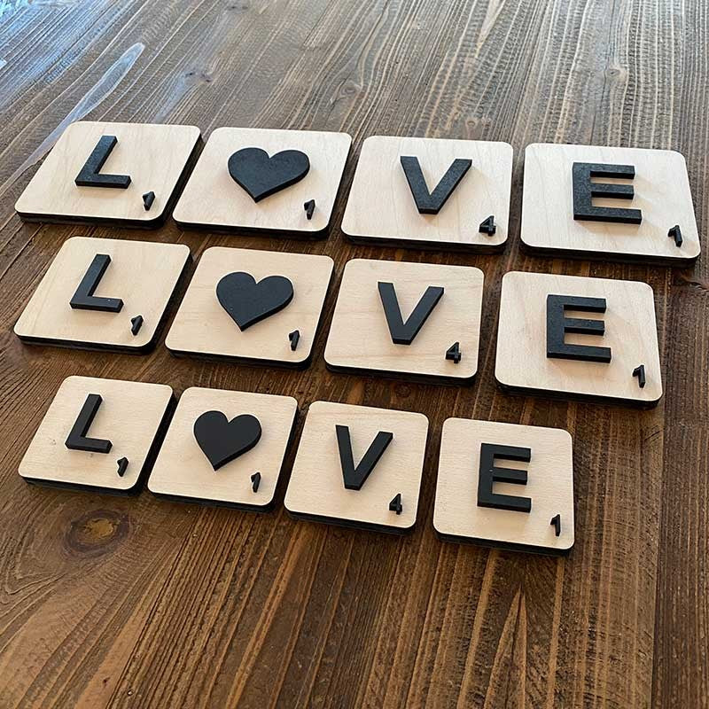 Letra de madera 3D scrabble de 12,5 cm