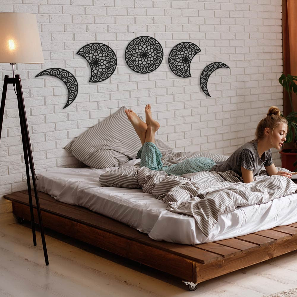 Fase lunar "indra" en madera para decoración de pared