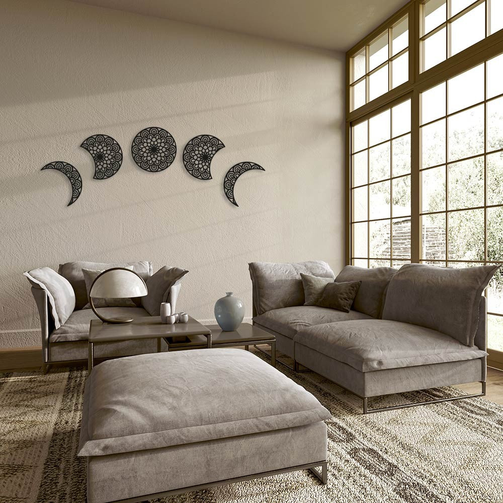 Fase lunar "indra" en madera para decoración de pared