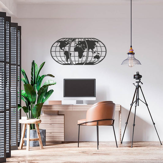 Mapamundi globo de madera para pared